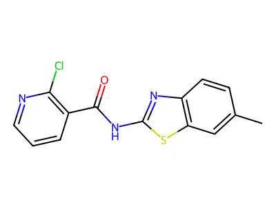 2-chloro-N-(6-methyl-1,3-benzothiazol-2-yl)pyridine-3-carboxamide structure
