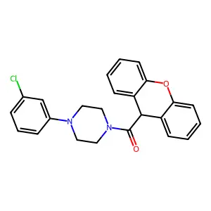 [4-(3-chlorophenyl)piperazin-1-yl]-(9H-xanthen-9-yl)methanone structure