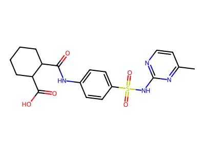 2-{[(4-{[(4-methylpyrimidin-2-yl)amino]sulfonyl}phenyl)amino]carbonyl}cyclohexanecarboxylic acid structure
