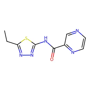 N-(5-ethyl-1,3,4-thiadiazol-2-yl)pyrazine-2-carboxamide structure