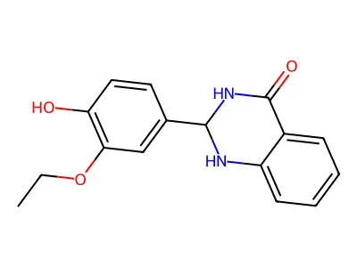 2-(3-ethoxy-4-hydroxyphenyl)-2,3-dihydro-4(1H)-quinazolinone structure
