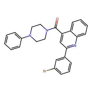 [2-(3-Bromophenyl)quinolin-4-yl]-(4-phenylpiperazin-1-yl)methanone structure