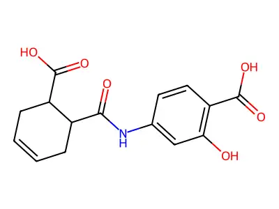 4-{[(6-Carboxycyclohex-3-en-1-yl)carbonyl]amino}-2-hydroxybenzoic acid structure
