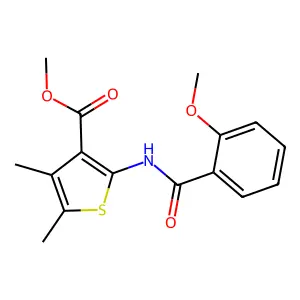 Methyl 2-[(2-methoxybenzoyl)amino]-4,5-dimethylthiophene-3-carboxylate structure