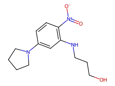 3-(2-Nitro-5-pyrrolidin-1-ylanilino)propan-1-ol structure