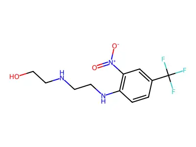 2-[(2-{[2-Nitro-4-(trifluoromethyl)phenyl]amino}ethyl)amino]ethanol structure