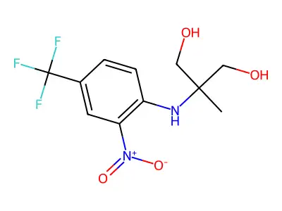 2-Methyl-2-[2-nitro-4-(trifluoromethyl)anilino]propane-1,3-diol structure