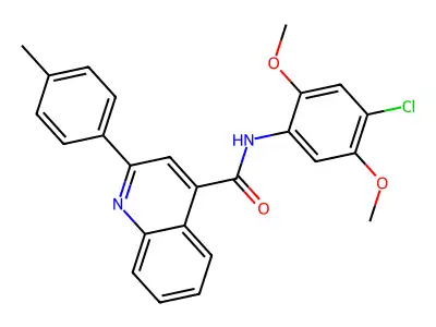 N-(4-chloro-2,5-dimethoxyphenyl)-2-(4-methylphenyl)quinoline-4-carboxamide structure