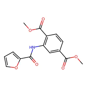 Dimethyl 2-(2-furoylamino)terephthalate structure