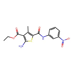 Ethyl 2-amino-4-methyl-5-[(3-nitrophenyl)carbamoyl]thiophene-3-carboxylate structure
