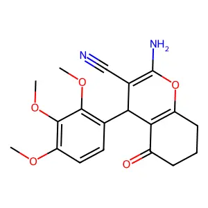 2-amino-5-oxo-4-(2,3,4-trimethoxyphenyl)-5,6,7,8-tetrahydro-4H-chromene-3-carbonitrile structure