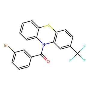 (3-bromophenyl)[2-(trifluoromethyl)-10H-phenothiazin-10-yl]methanone structure