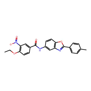 4-ethoxy-N-[2-(4-methylphenyl)-1,3-benzoxazol-5-yl]-3-nitrobenzamide structure