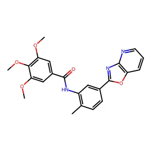 3,4,5-trimethoxy-N-[2-methyl-5-([1,3]oxazolo[4,5-b]pyridin-2-yl)phenyl]benzamide structure
