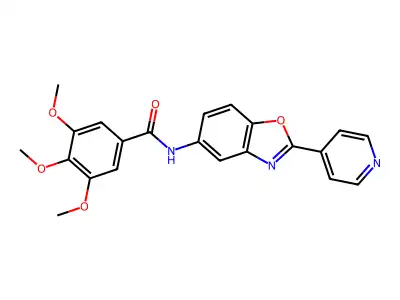3,4,5-trimethoxy-N-[2-(pyridin-4-yl)-1,3-benzoxazol-5-yl]benzamide structure