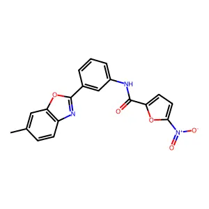 N-[3-(6-methyl-1,3-benzoxazol-2-yl)phenyl]-5-nitrofuran-2-carboxamide structure