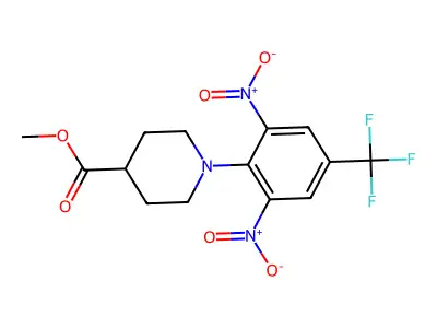 Methyl 1-[2,6-dinitro-4-(trifluoromethyl)phenyl]piperidine-4-carboxylate structure