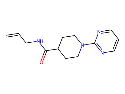 N-allyl-1-(2-pyrimidinyl)-4-piperidinecarboxamide structure