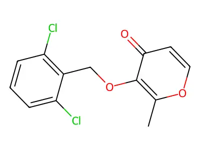 3-((2,6-Dichlorobenzyl)oxy)-2-methyl-4H-pyran-4-one structure