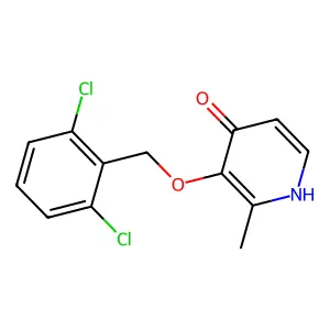 3-[(2,6-dichlorobenzyl)oxy]-2-methyl-4(1H)-pyridinone structure
