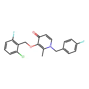 3-((2-Chloro-6-fluorobenzyl)oxy)-1-(4-fluorobenzyl)-2-methyl-4(1H)-pyridinone structure