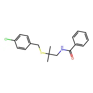 N-{2-[(4-chlorobenzyl)sulfanyl]-2-methylpropyl}benzenecarboxamide structure