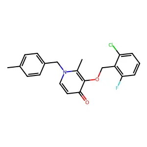 3-[(2-chloro-6-fluorobenzyl)oxy]-2-methyl-1-(4-methylbenzyl)-4(1H)-pyridinone structure