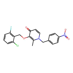 3-((2-Chloro-6-fluorobenzyl)oxy)-2-methyl-1-(4-nitrobenzyl)-4(1H)-pyridinone structure