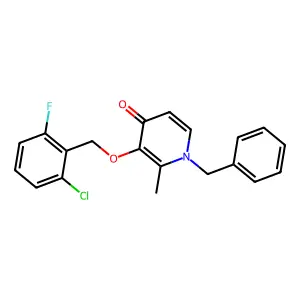 1-Benzyl-3-((2-chloro-6-fluorobenzyl)oxy)-2-methyl-4(1H)-pyridinone structure