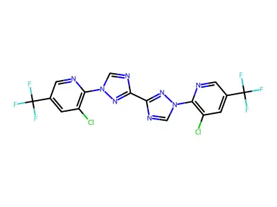 3-chloro-2-(3-{1-[3-chloro-5-(trifluoromethyl)pyridin-2-yl]-1H-1,2,4-triazol-3-yl}-1H-1,2,4-triazol-1-yl)-5-(trifluoromethyl)pyridine structure