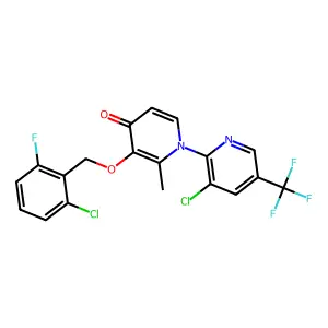 3-((2-Chloro-6-fluorobenzyl)oxy)-1-(3-chloro-5-(trifluoromethyl)-2-pyridinyl)-2-methyl-4(1H)-pyridinone structure