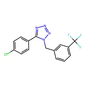 5-(4-Chlorophenyl)-1-(3-(trifluoromethyl)benzyl)-1H-1,2,3,4-tetrazole structure