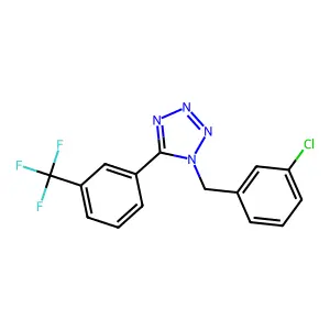 1-(3-Chlorobenzyl)-5-(3-(trifluoromethyl)phenyl)-1H-1,2,3,4-tetrazole structure
