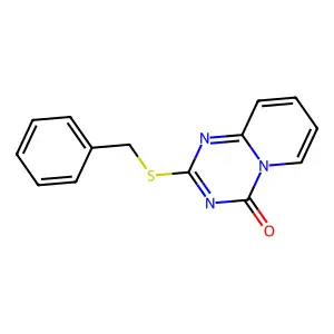 2-(benzylsulfanyl)-4H-pyrido[1,2-a][1,3,5]triazin-4-one structure