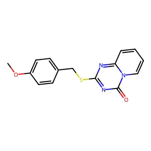 2-((4-Methoxybenzyl)sulfanyl)-4H-pyrido[1,2-a](1,3,5)triazin-4-one structure