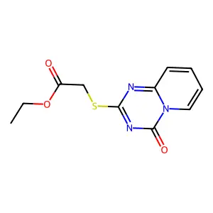 ethyl 2-[(4-oxo-4H-pyrido[1,2-a][1,3,5]triazin-2-yl)sulfanyl]acetate structure