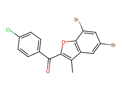 (4-Chlorophenyl)(5,7-dibromo-3-methyl-1-benzofuran-2-yl)methanone structure