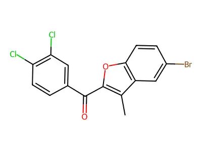 (5-Bromo-3-methyl-1-benzofuran-2-yl)(3,4-dichlorophenyl)methanone structure
