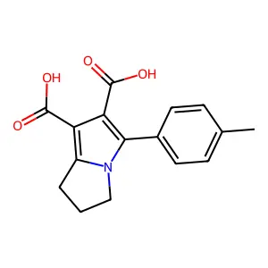 5-(4-methylphenyl)-2,3-dihydro-1H-pyrrolizine-6,7-dicarboxylic acid structure