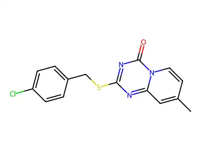 2-[(4-Chlorophenyl)methylsulfanyl]-8-methylpyrido[1,2-a][1,3,5]triazin-4-one structure