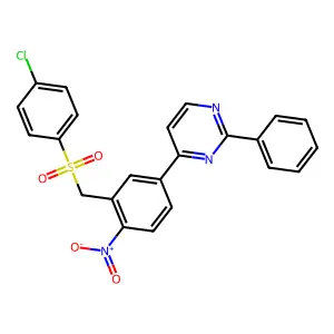 4-(3-(((4-Chlorophenyl)sulfonyl)methyl)-4-nitrophenyl)-2-phenylpyrimidine structure