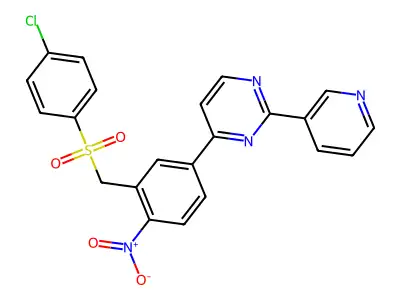 4-(3-(((4-Chlorophenyl)sulfonyl)methyl)-4-nitrophenyl)-2-(3-pyridinyl)pyrimidine structure