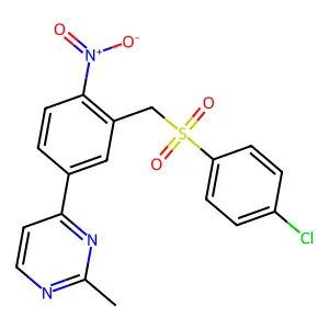 4-(3-(((4-Chlorophenyl)sulfonyl)methyl)-4-nitrophenyl)-2-methylpyrimidine structure