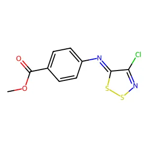methyl 4-[(4-chloro-5H-1,2,3-dithiazol-5-yliden)amino]benzenecarboxylate structure