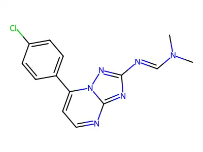 N'-[7-(4-chlorophenyl)-[1,2,4]triazolo[1,5-a]pyrimidin-2-yl]-N,N-dimethylmethanimidamide structure
