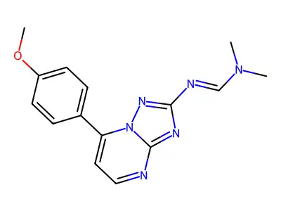 N'-[7-(4-methoxyphenyl)-[1,2,4]triazolo[1,5-a]pyrimidin-2-yl]-N,N-dimethylmethanimidamide structure