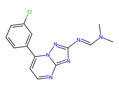 N'-[7-(3-chlorophenyl)-[1,2,4]triazolo[1,5-a]pyrimidin-2-yl]-N,N-dimethylmethanimidamide structure