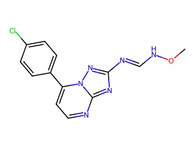 N'-[7-(4-chlorophenyl)-[1,2,4]triazolo[1,5-a]pyrimidin-2-yl]-N-methoxymethanimidamide structure