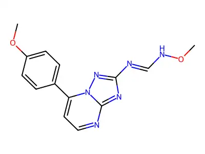 N'-methoxy-N-[7-(4-methoxyphenyl)[1,2,4]triazolo[1,5-a]pyrimidin-2-yl]iminoformamide structure
