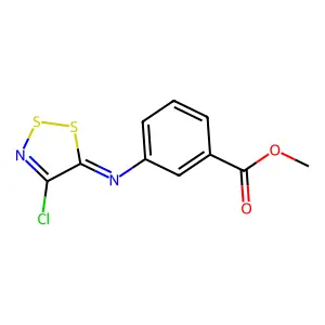 methyl 3-[(4-chloro-5H-1,2,3-dithiazol-5-yliden)amino]benzenecarboxylate structure